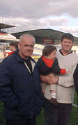 Actor, writer and film maker Neil Foley aka Eagle supporting the Sainters from afar in Ireland